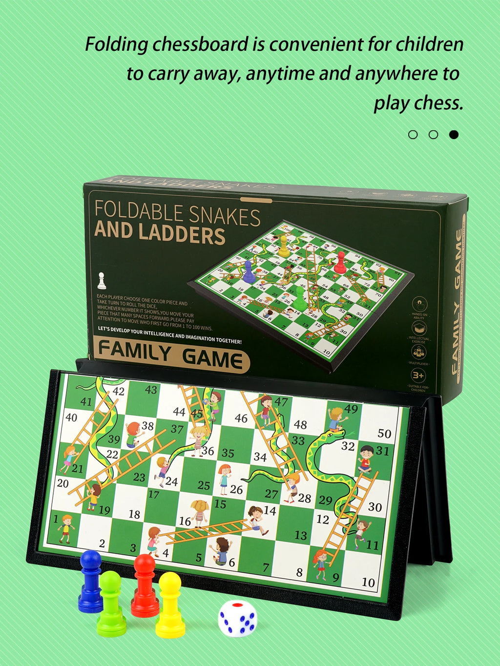 Desktop game mini snake chess, easy to carry, suitable for 2-4 people to play together.