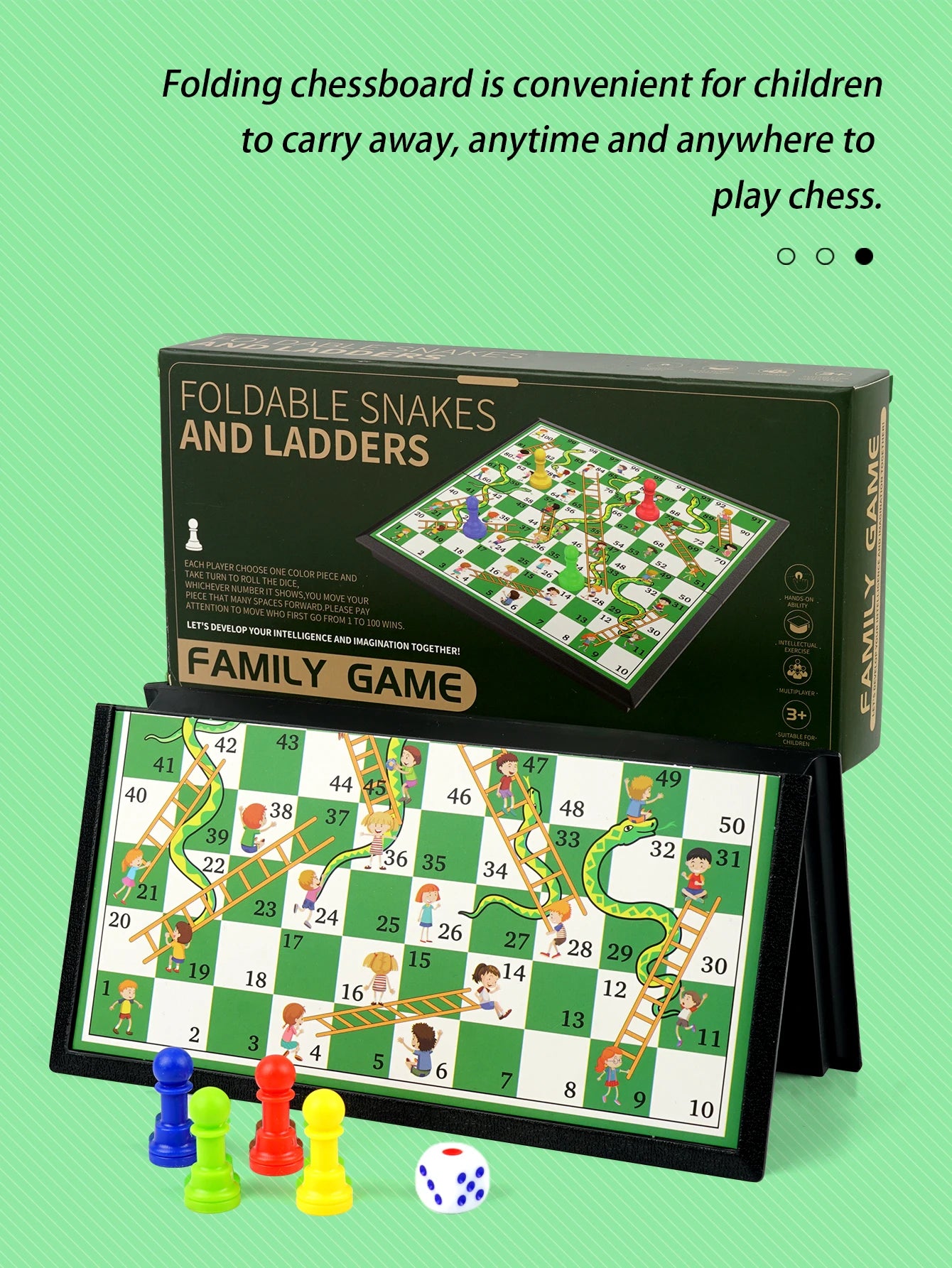 Desktop game mini snake chess, easy to carry, suitable for 2-4 people to play together.
