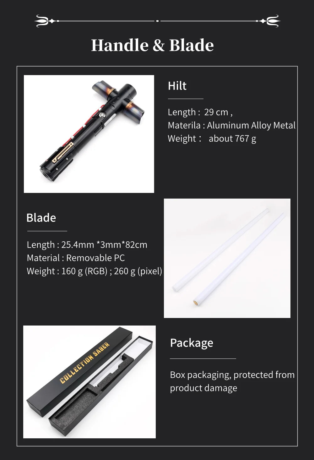 TXQSABER Kylo Ren SE Crossguard NeoPixel Lightsaber with 2 Side Blades Metal Hilt Heavy dueling Collection Laser Sword Jedi Toys