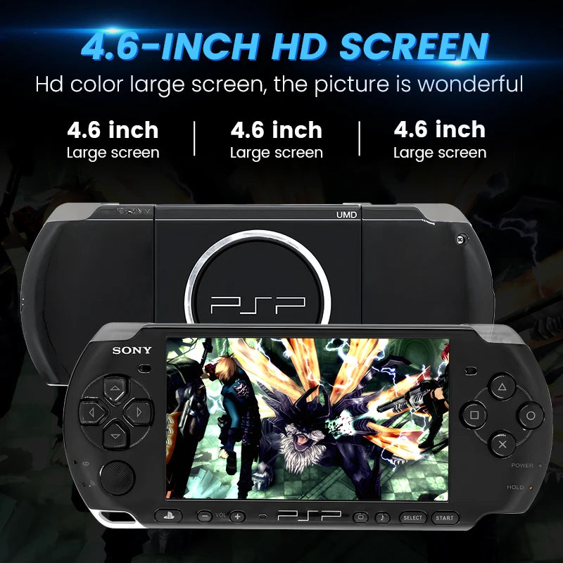 100% Original Sony psp 3000 (PSP-3006) PIANO BLACK PSP3000 Game Console PlayStation Handheld GBA Arcade Game Console (Gift Game)