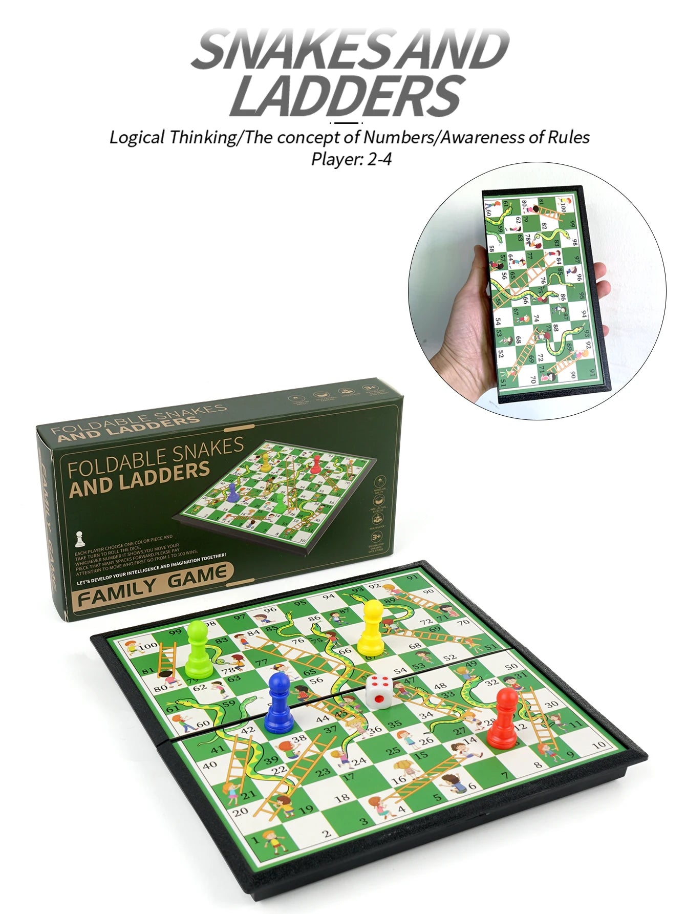 Desktop game mini snake chess, easy to carry, suitable for 2-4 people to play together.