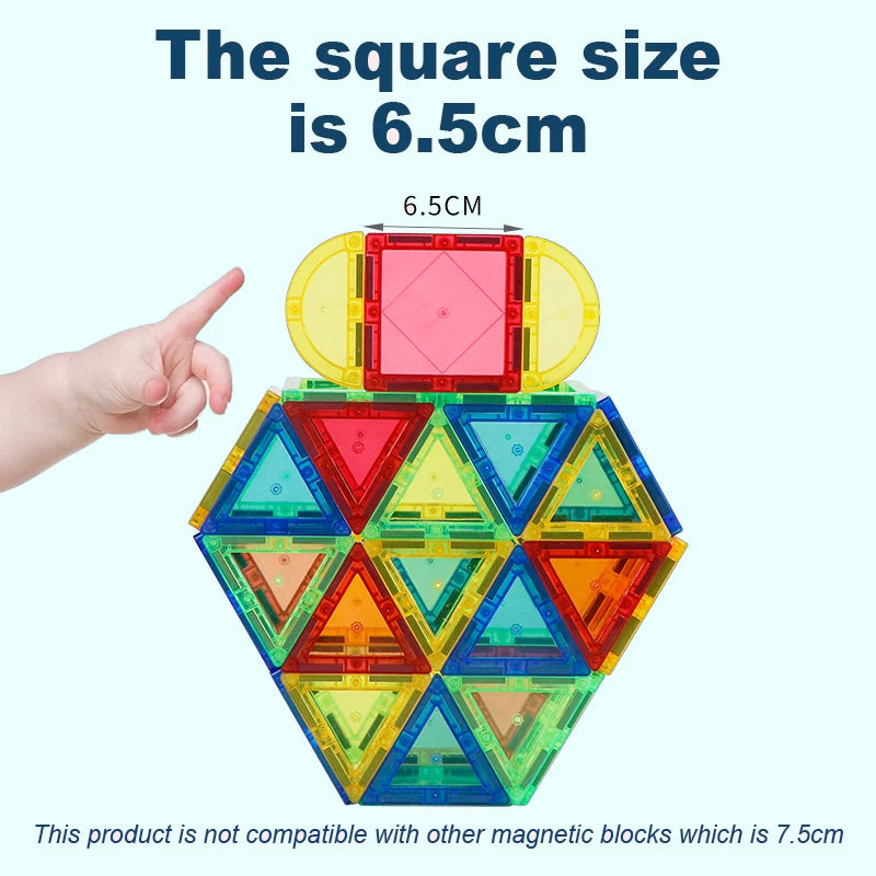 Magplayer Magnetic Building Blocks Construction Set Game Magnet Tiles Children Montessori Educational Toys For Kid Boy Girl Gift