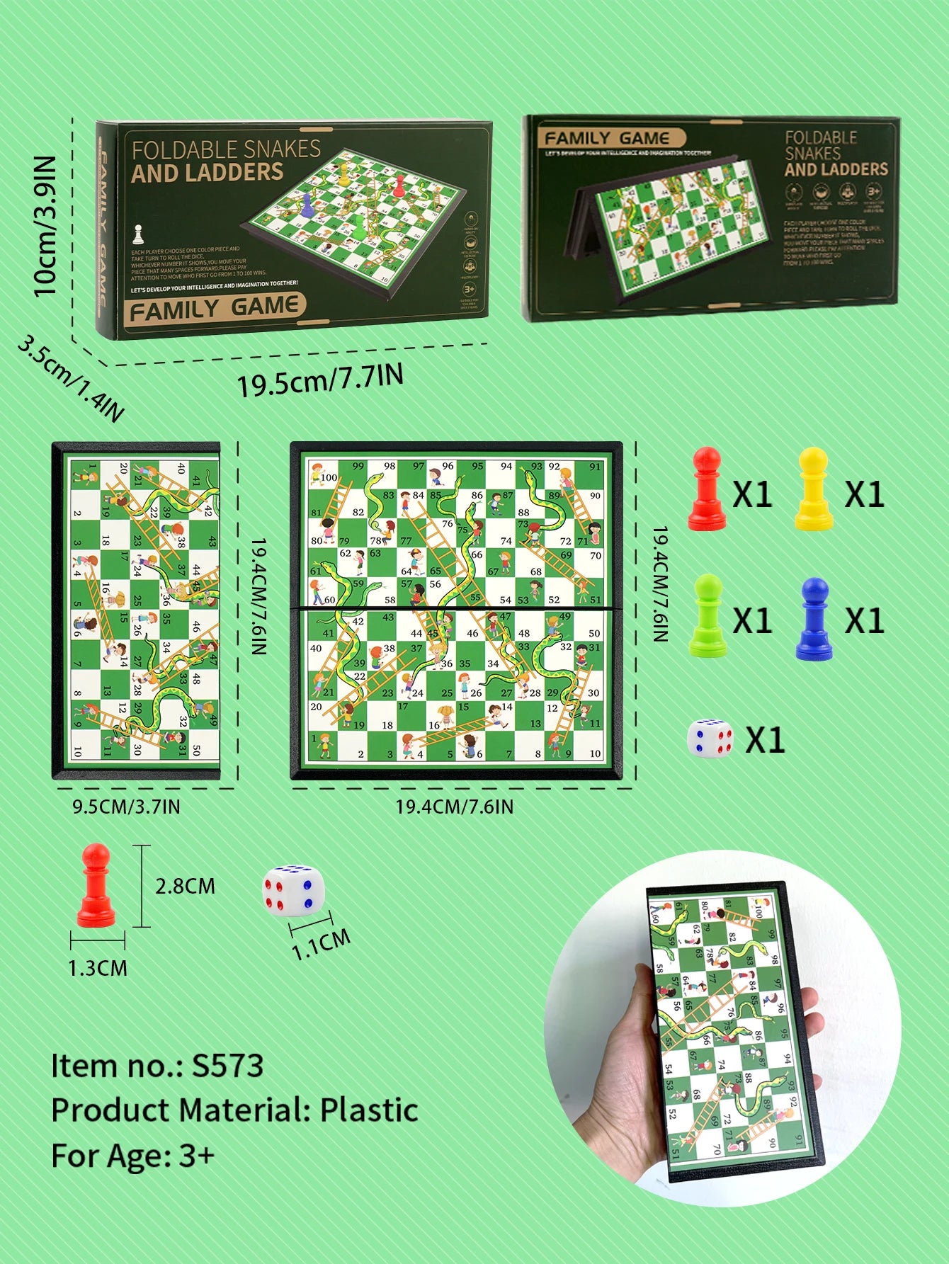 Desktop game mini snake chess, easy to carry, suitable for 2-4 people to play together.