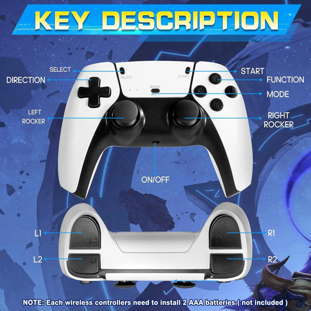 M15 Plus Game Stick 4K Mini Video Game Console 30000+ Games TV Handheld Game Console Dual Gamepads HD Output Retro Games