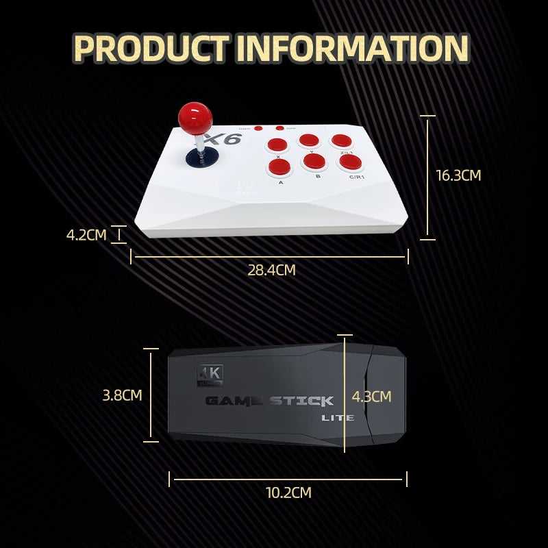 VILCORN Arcade Video Game Console 4K TV Game Stick with Double Arcade Joysitck Games For MAME/Sega/PS1/Atari Kid Gift