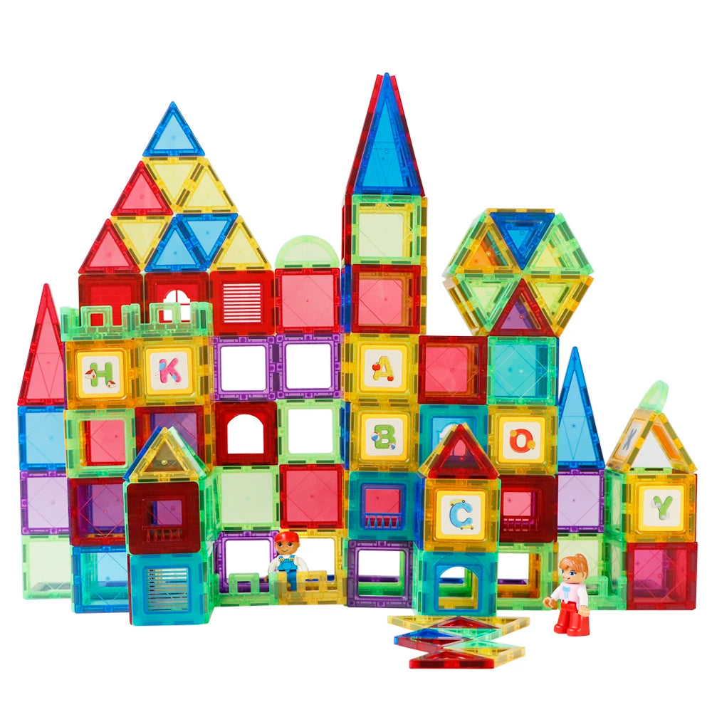 Magplayer Magnetic Building Blocks Construction Set Game Magnet Tiles Children Montessori Educational Toys For Kid Boy Girl Gift