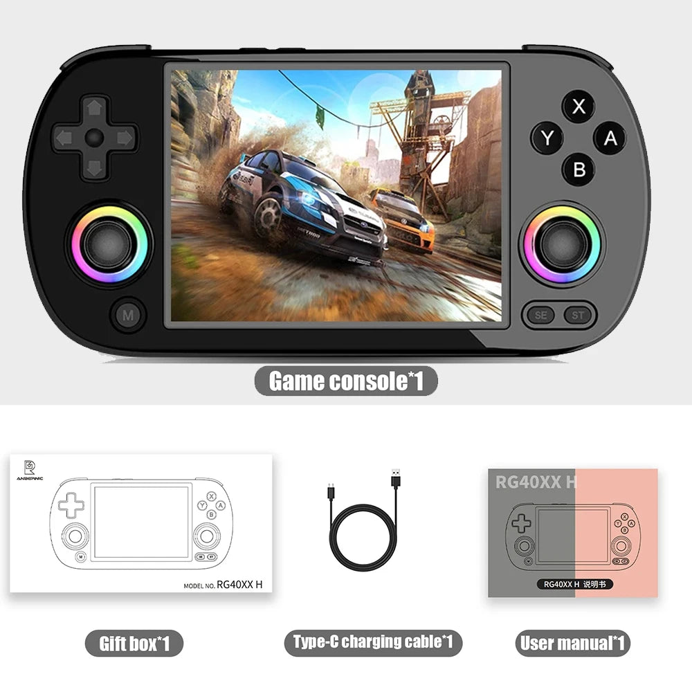 ANBERNIC RG40XX H 64 Bit Linux Retro Handheld Game Console 4.0'' IPS Screen Supports 5G WiFi Bluetooth HDMI-TV Output RG40XXH