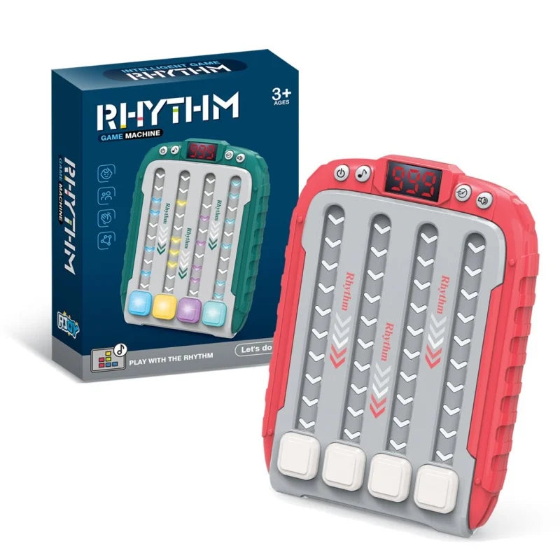 Electronic Music Rhythm Puzzle Game Machine Montessori Pockets Travel Toy Light Up Educationa Sensory Fast Push Table Game