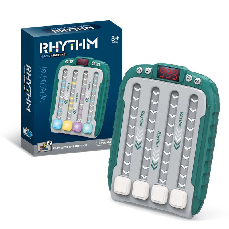 Electronic Music Rhythm Puzzle Game Machine Montessori Pockets Travel Toy Light Up Educationa Sensory Fast Push Table Game