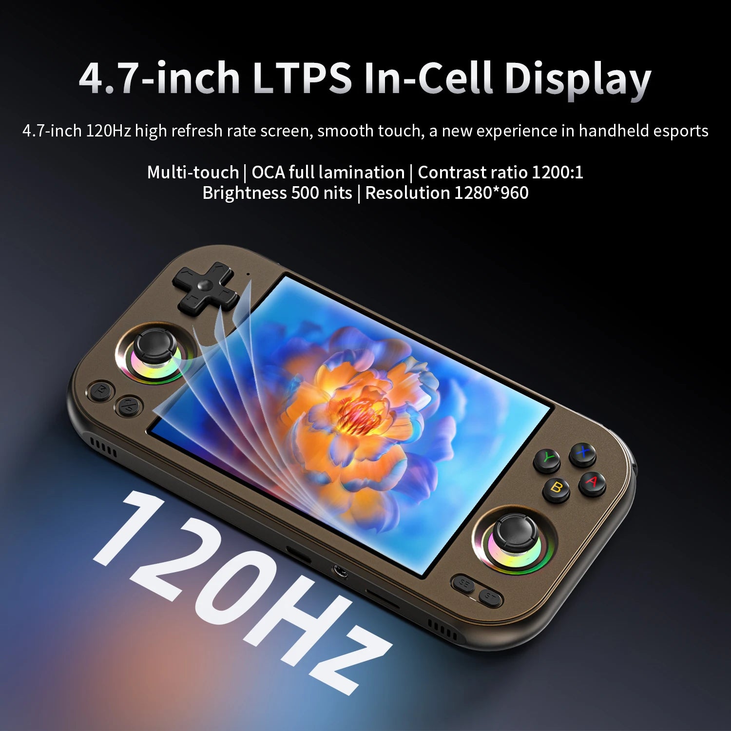 ANBERNIC RG 477M Retro Game Console Android 14 Dimensity 8300 Game Player 4.7-inch LTPS In-Cell Display RGB Hall Joystick RG477M