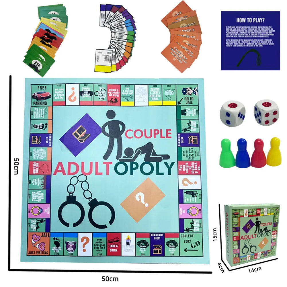 Adultopoly Board Game Couple Board Game Relationship Card Game Portable Couple Game Birthday Date Night Gifts for Husband Wife