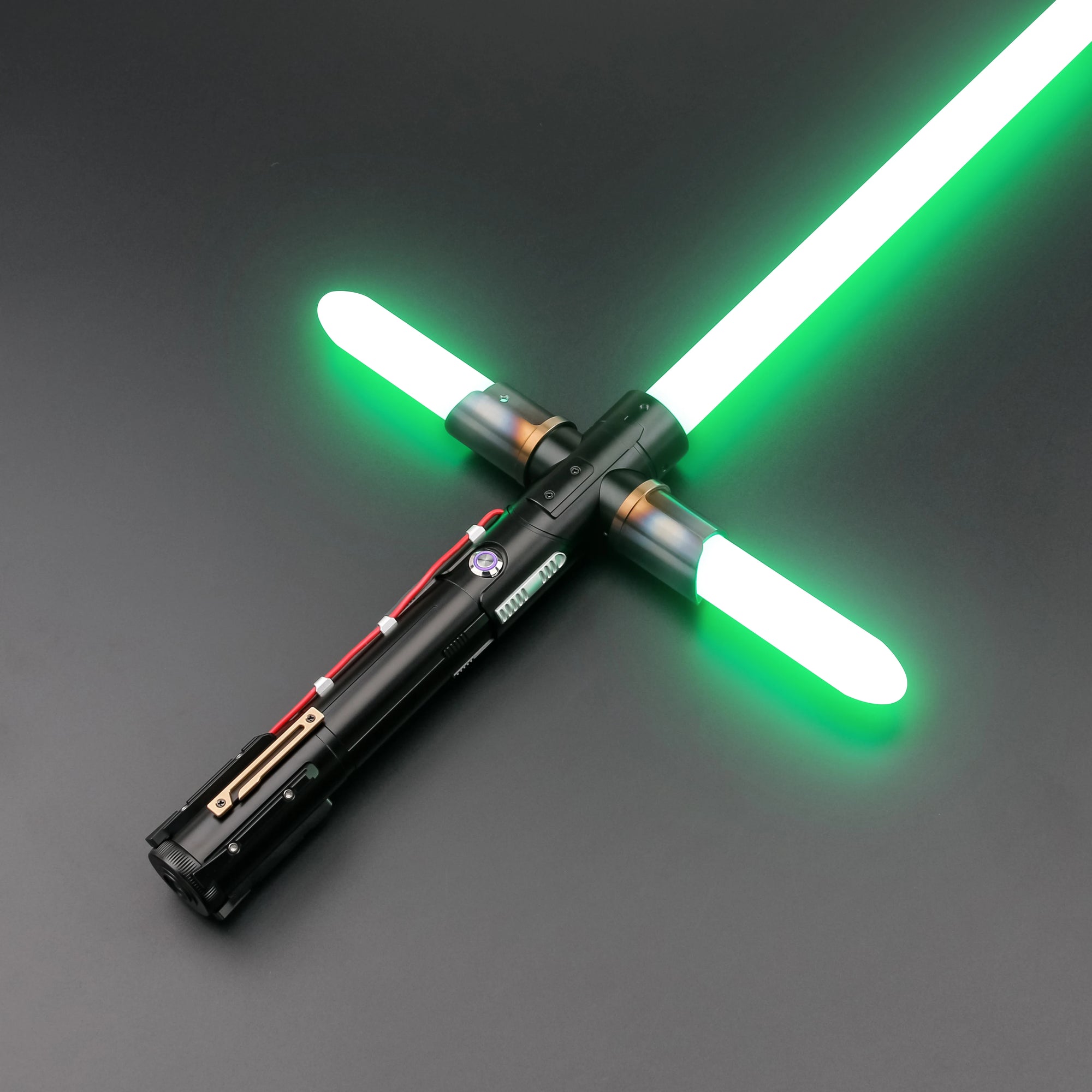 TXQSABER Kylo Ren SE Crossguard NeoPixel Lightsaber with 2 Side Blades Metal Hilt Heavy dueling Collection Laser Sword Jedi Toys