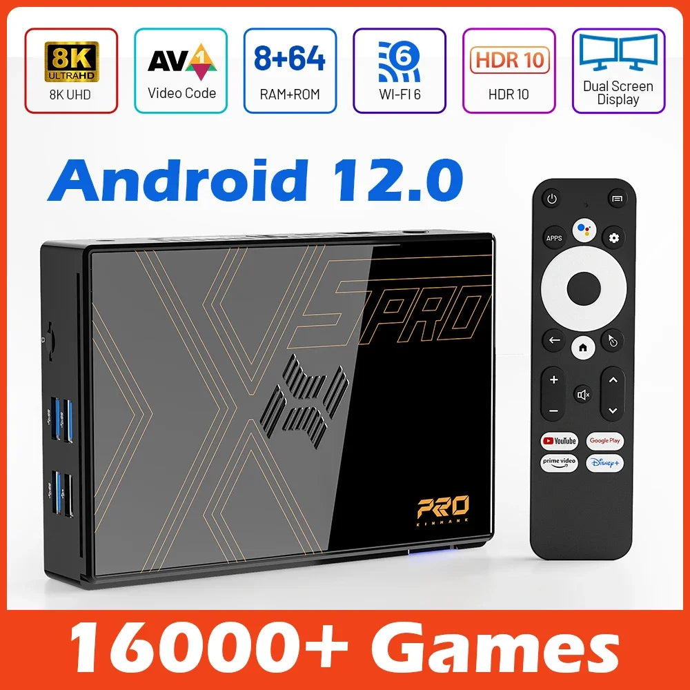 Kinhank Super Console X5 Pro Retro Game Console with 16000 Games for PS2/PS1/SS/DC/N64 with 4T HDD Plug and Play Game Player