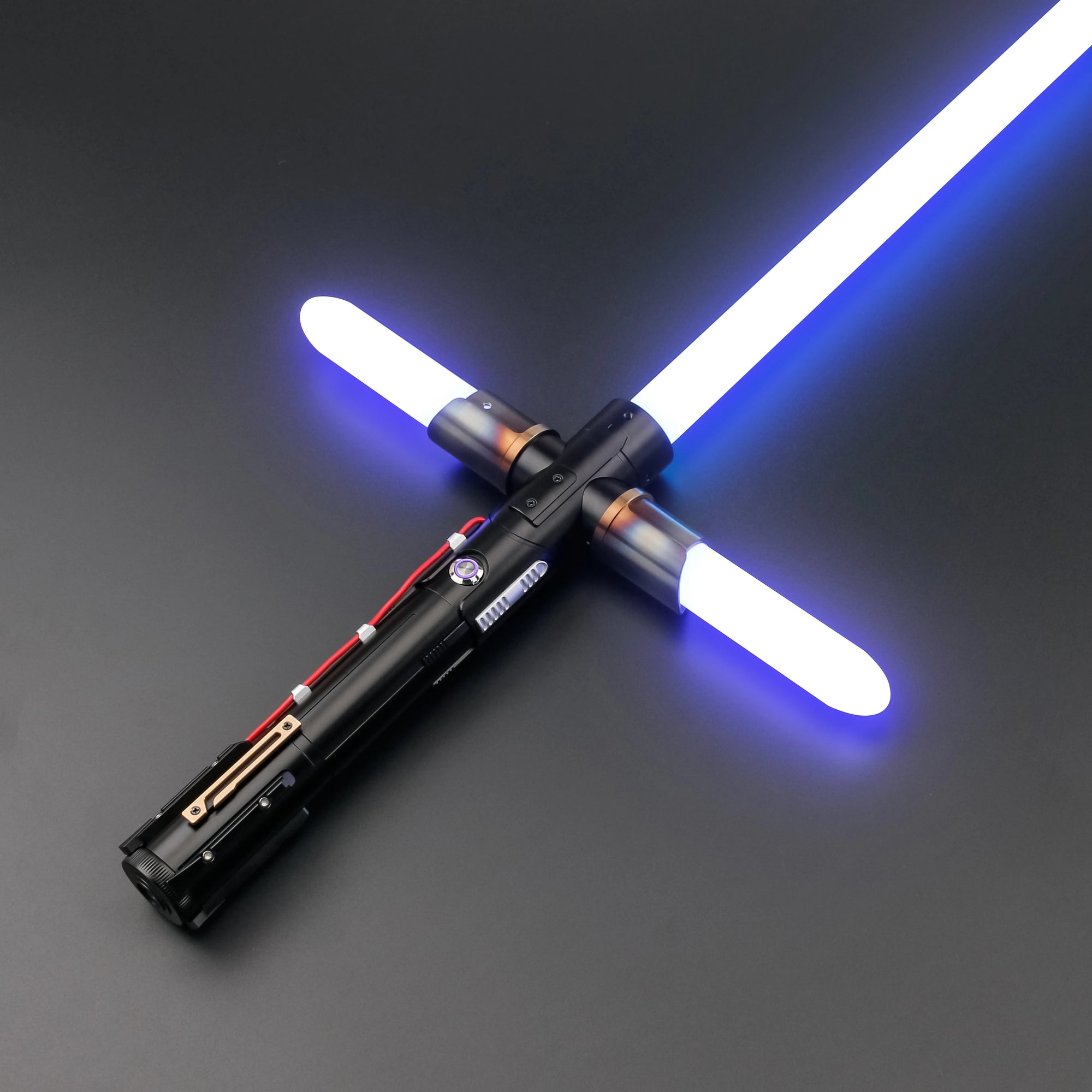 TXQSABER Kylo Ren SE Crossguard NeoPixel Lightsaber with 2 Side Blades Metal Hilt Heavy dueling Collection Laser Sword Jedi Toys