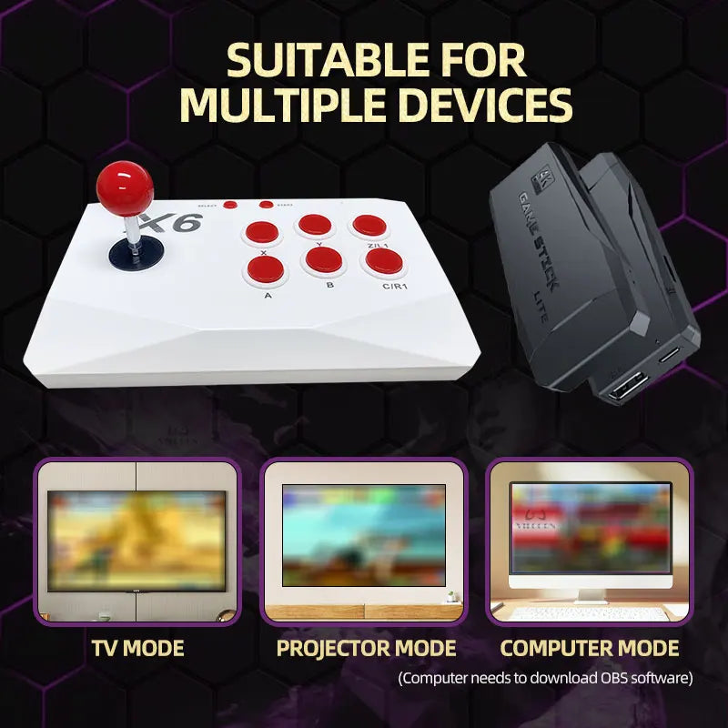 VILCORN Arcade Video Game Console 4K TV Game Stick with Double Arcade Joysitck Games For MAME/Sega/PS1/Atari Kid Gift