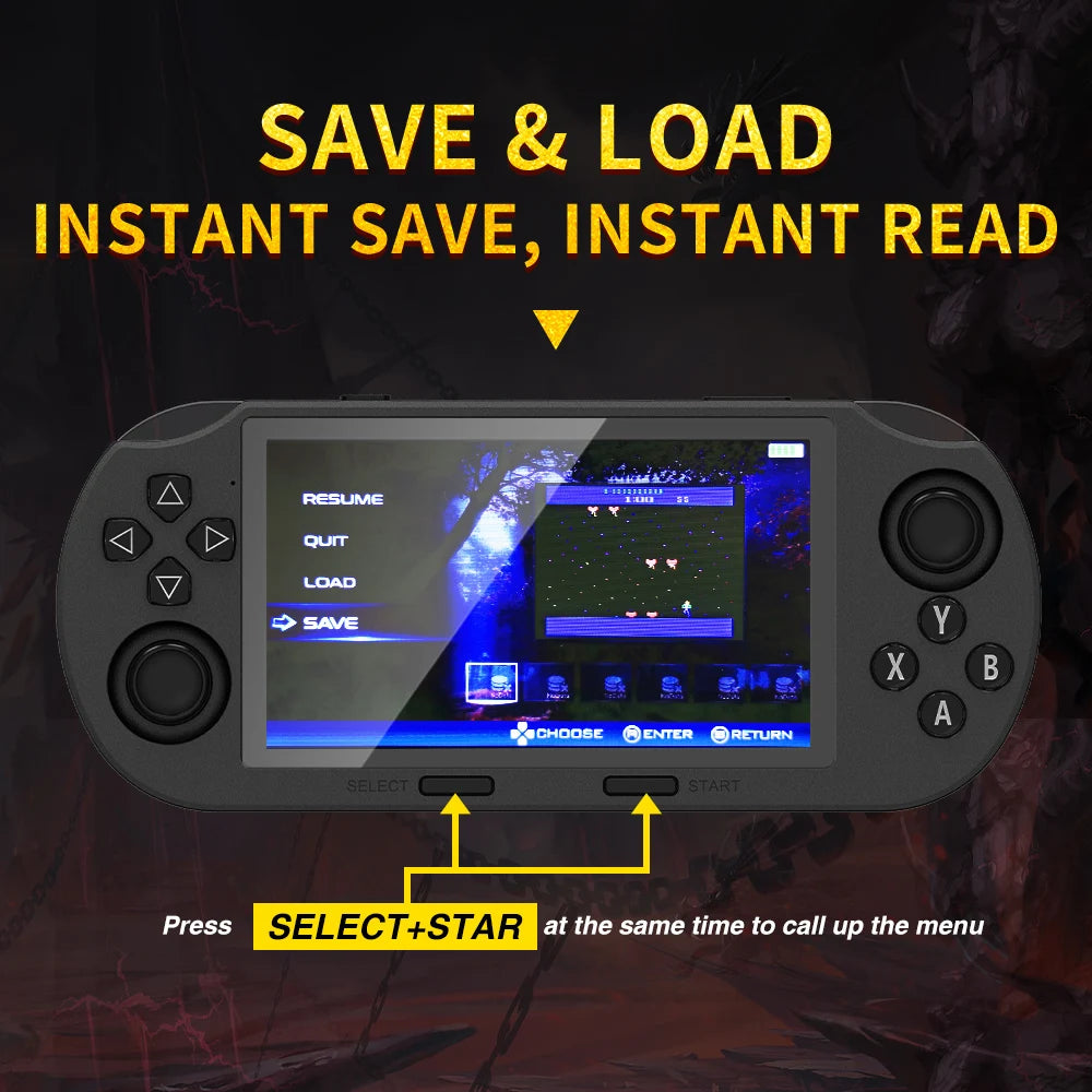 SF3000 Portable Mini Handheld Game Player 4.5 Inch IPS Screen Retro Video Game Console Built-in 20000+ Games for PS1/GBA/SFC
