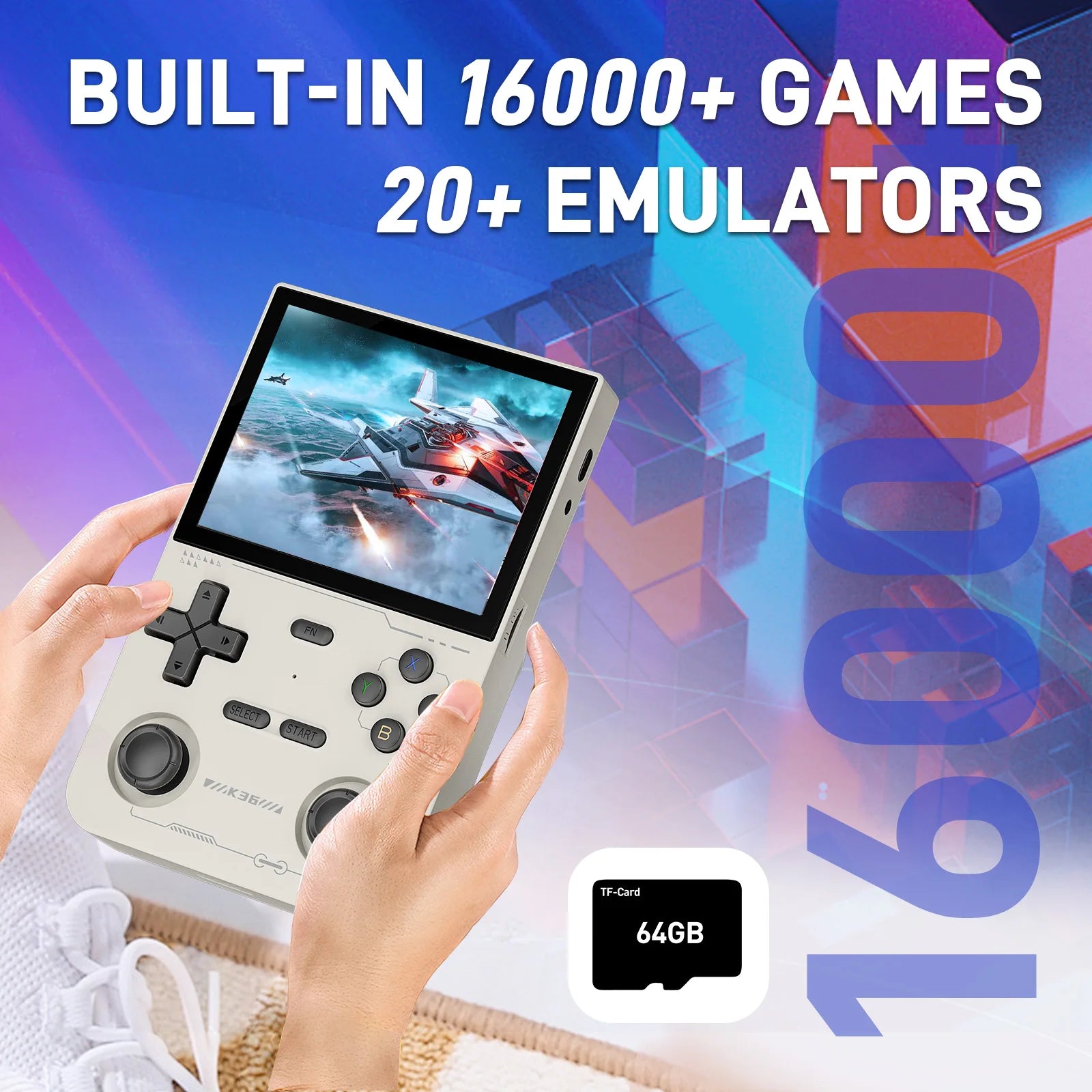 GAMINJA K36 Handheld Game Console 3.5Inch IPS 640x480 Screen Built in 64GB Simulator Games Games Portable Handheld Game Console