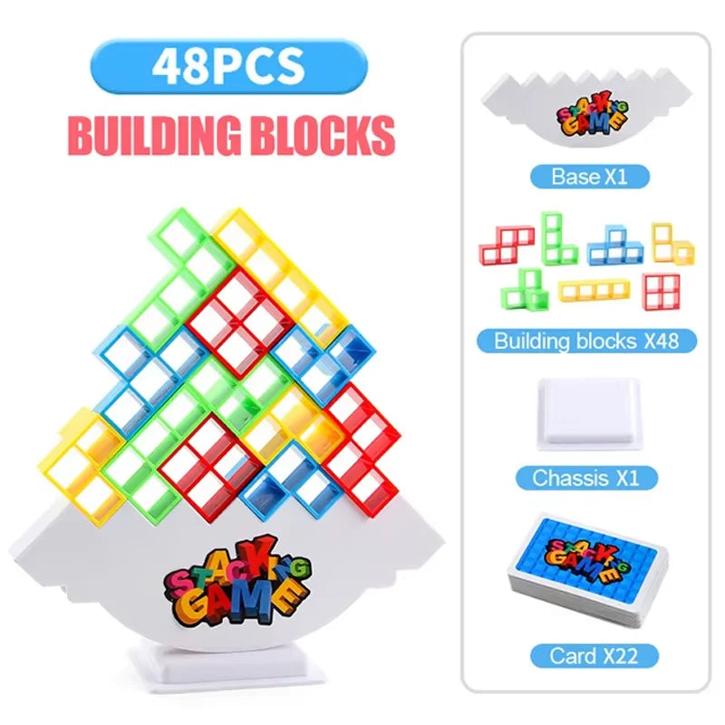 48-64PCS Balances Stacking Board Games Kids Adults Tower Block Toys For Family Parties Travel Games Kid Desktop Party Toy Gifts
