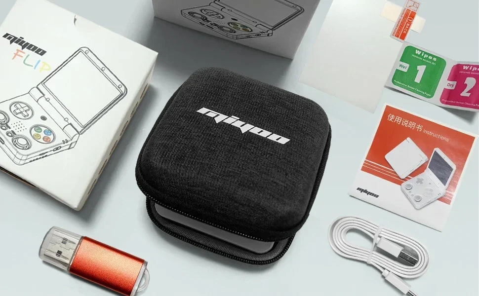 MIYOO Flip V2 Handheld Game Players 3.5''IPS Screen Linux System Onion OS Video Game Consoles Free Storage Bag Gamer Gift Gaming