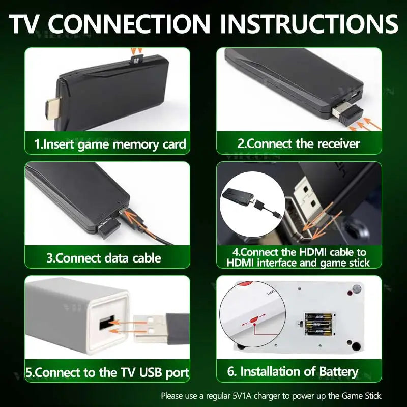 VILCORN Arcade Video Game Console 4K TV Game Stick with Double Arcade Joysitck Games For MAME/Sega/PS1/Atari Kid Gift