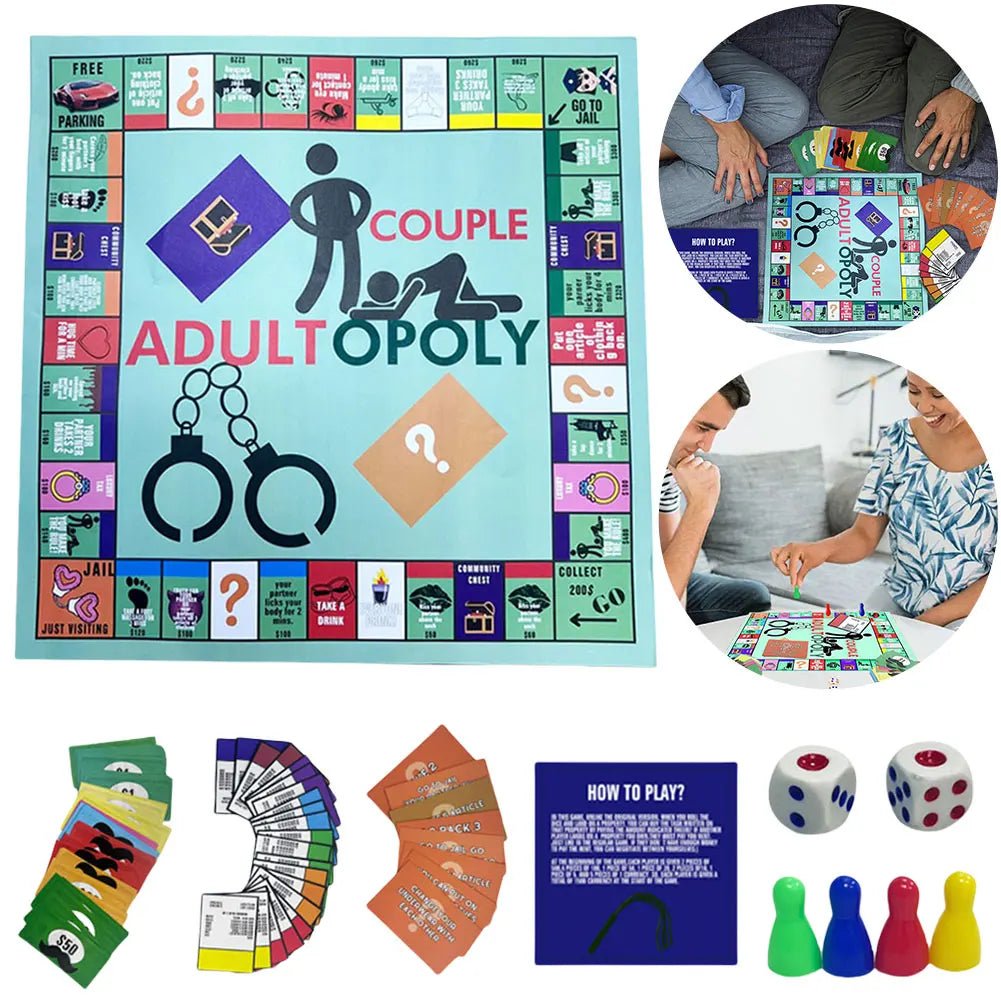 Adultopoly Board Game Couple Board Game Relationship Card Game Portable Couple Game Birthday Date Night Gifts for Husband Wife