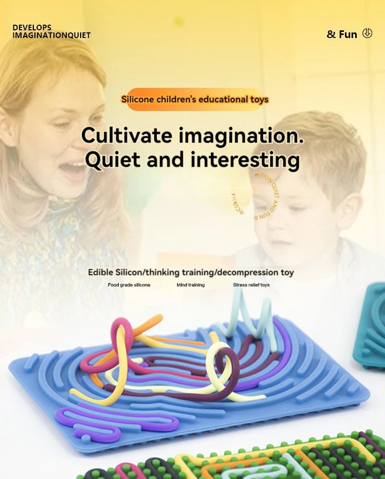 Silicone Sensory Activity Board Fidget Toys Children Relieve Stress Educational Toy Decompression Board Montessori Toy for Kids
