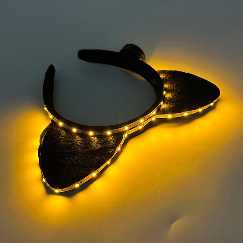 NEW LED Light up Headwear 6 Lighting colors Cat Ear LED Flashing Headband LED Headband Rave Women Girls Glow Party Supplies