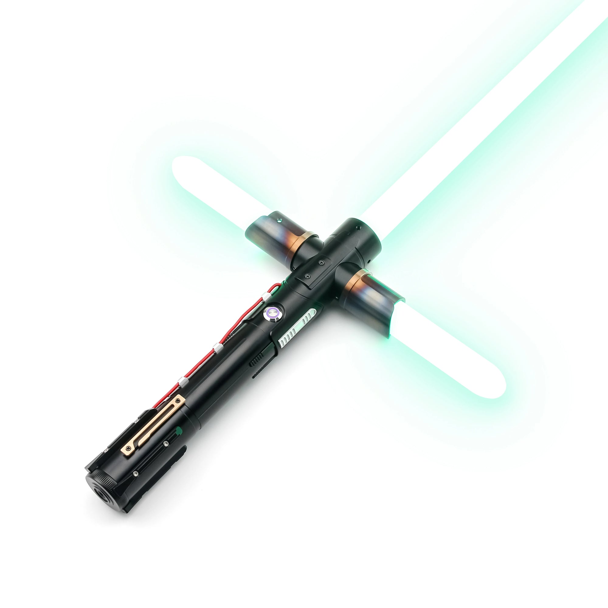 TXQSABER Kylo Ren SE Crossguard NeoPixel Lightsaber with 2 Side Blades Metal Hilt Heavy dueling Collection Laser Sword Jedi Toys