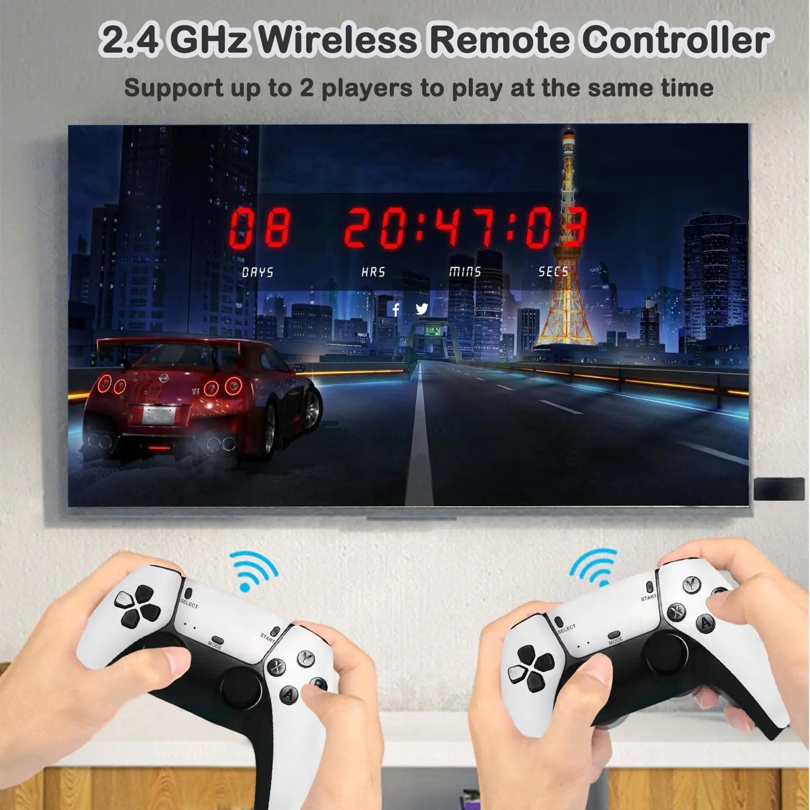 M15 Retro Video Game Console Dual Wireless Gamepad Controller Game Stick 64G 4K 20000 Classical Games Retro Game HD Output