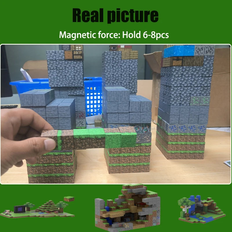 2.0CM DIY Magnetic Building Blocks Mine World Cube Magnet World Set for Kid Age DIY Model Children Montessori Sensory Toy