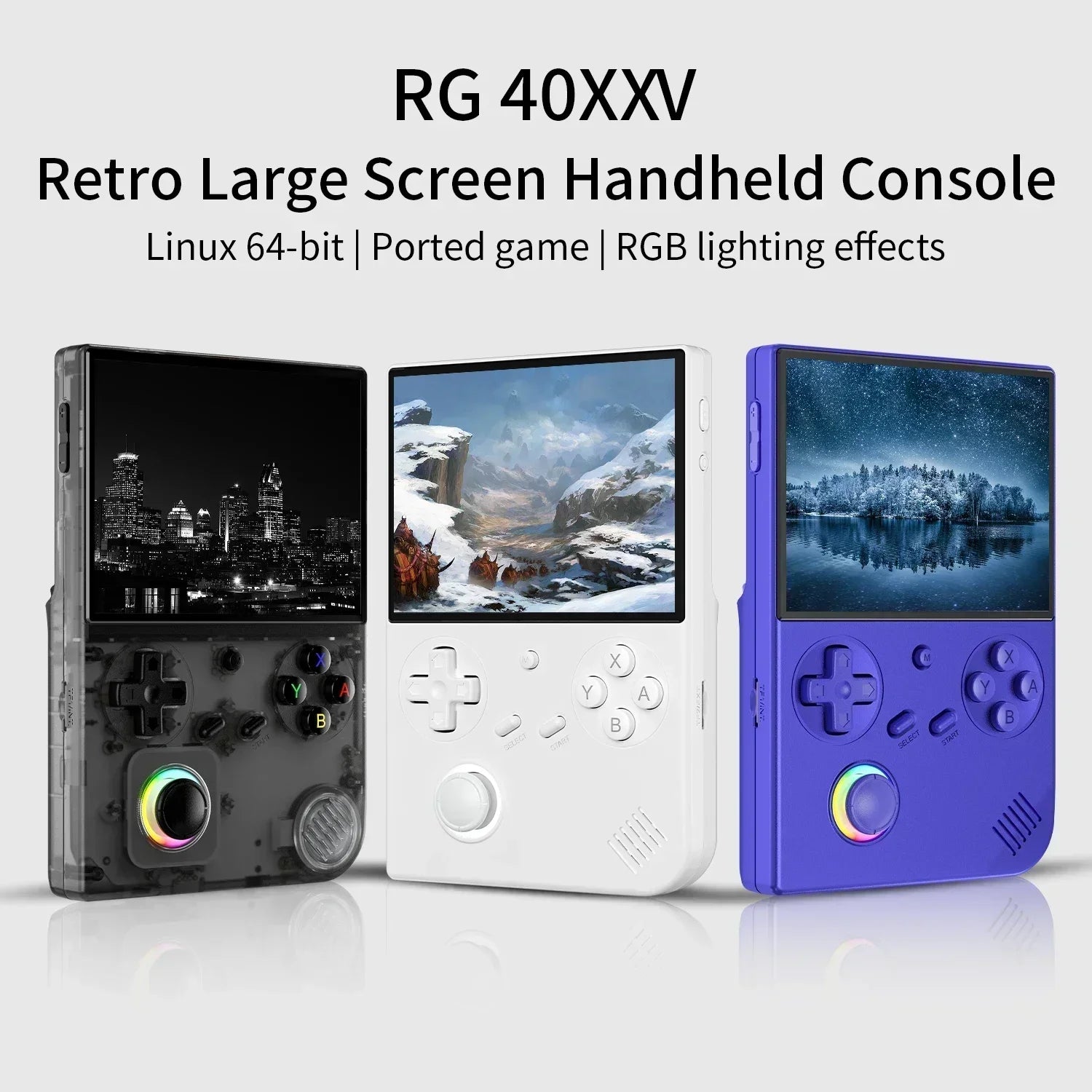 ANBERNIC RG40XXV Handheld Game Console 4'' IPS Screen Video Output Joystick RGB lighting Effect Streaming RG 40XXV E-book Player