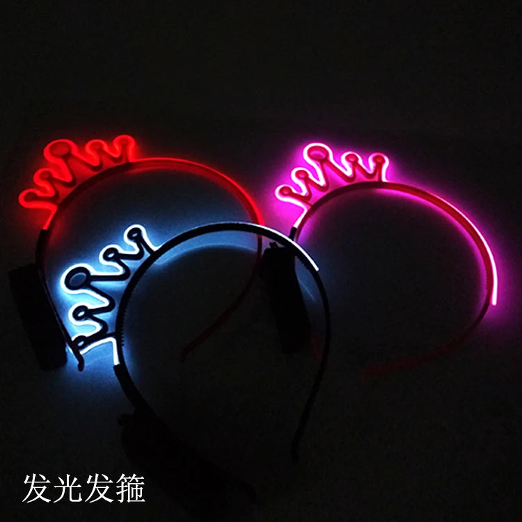 NEW LED Light up Headwear 6 Lighting colors Cat Ear LED Flashing Headband LED Headband Rave Women Girls Glow Party Supplies