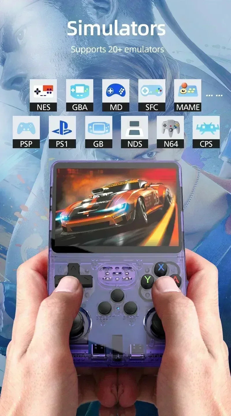 R36S new retro game console 3.5-inch Linux open-source system portable handheld game console with 128GB large memory