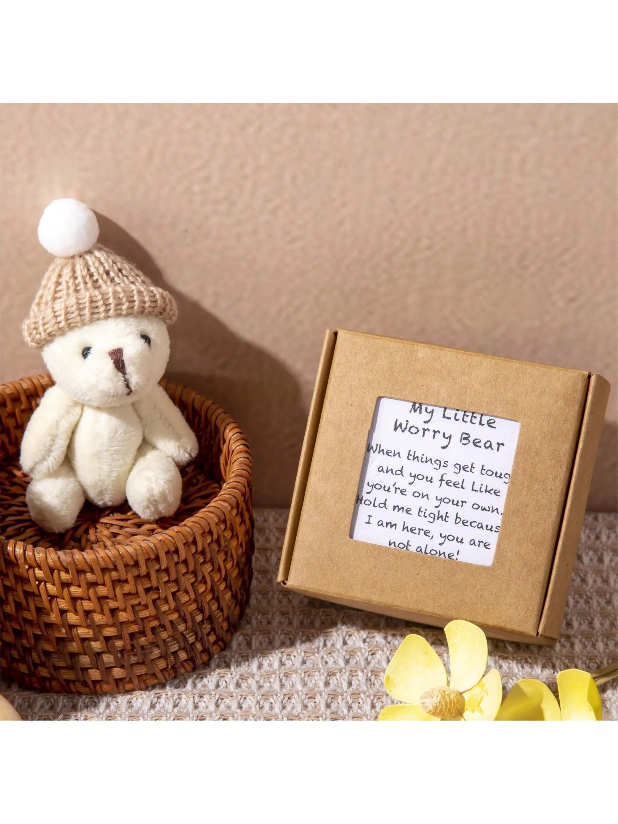 Pocket Teddy Bear Mini Plush Bears In Box, Little Pocket Bears With Inspirational Card, Sympathy Gifts For Graduation Birth