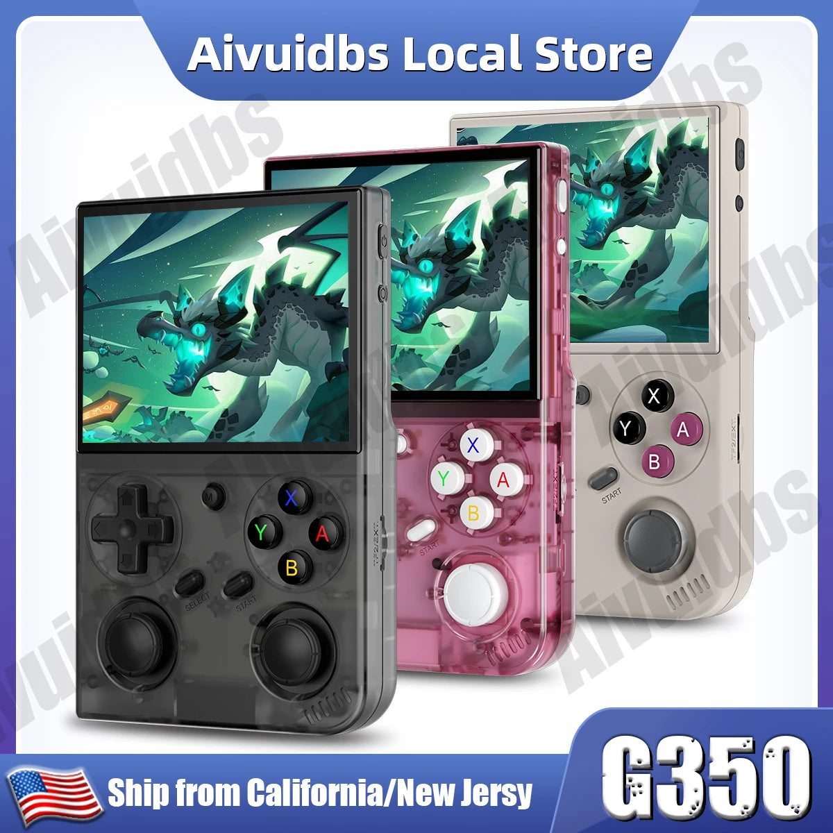 BATLEXP G350 Handheld Game Console 3.5'' IPS Screen Linux System Dual Joystick Vibration Motor Retro Portable Video Console Gift