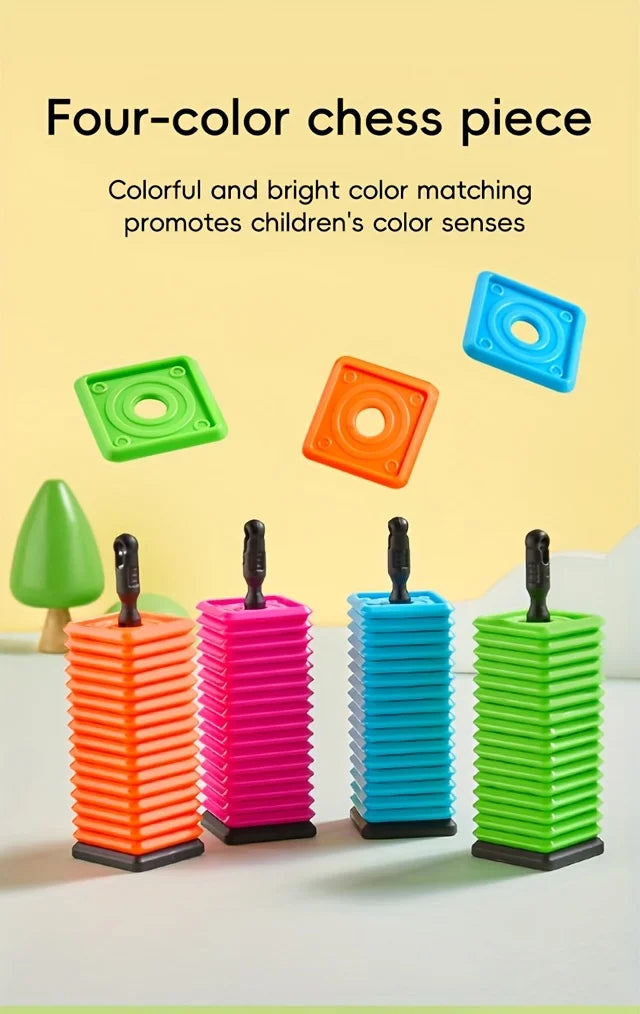 Interactive Desktop Strategy Game with Colorful Pieces, Strategy Board Gam Portable Five-in-a-Row Game for Kids and Adults