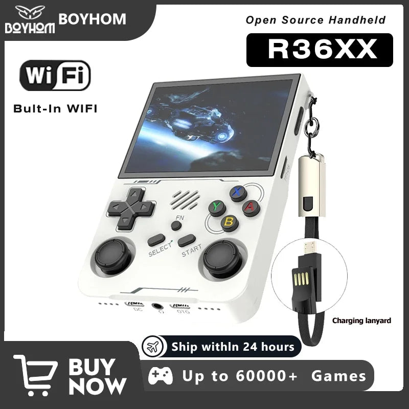 R36S updated R36XX Retro Handheld Game Console Linux ARKOS 3.5Inch IPS Screen Portable Pocket Video Player  Wi-Fi Games Kid Gift