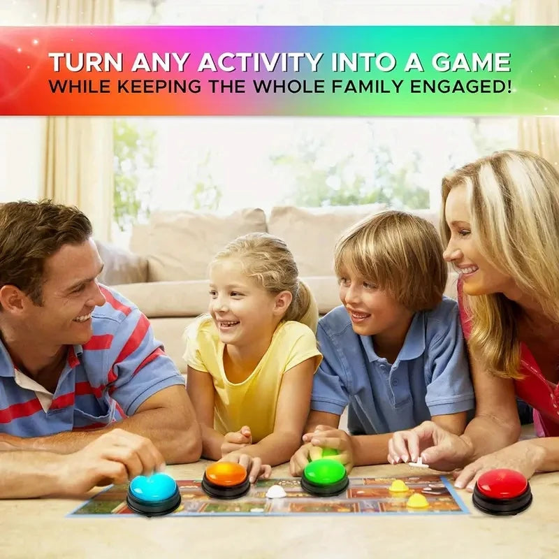 Answer Buzzers for Game Shows 4pcs Game Buzzers with Lights & Sounds Buzz Buttons for Kids or Adults Perfect for Classroom Game