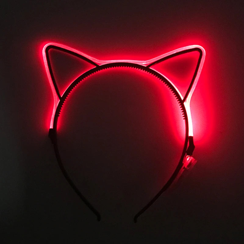 NEW LED Light up Headwear 6 Lighting colors Cat Ear LED Flashing Headband LED Headband Rave Women Girls Glow Party Supplies