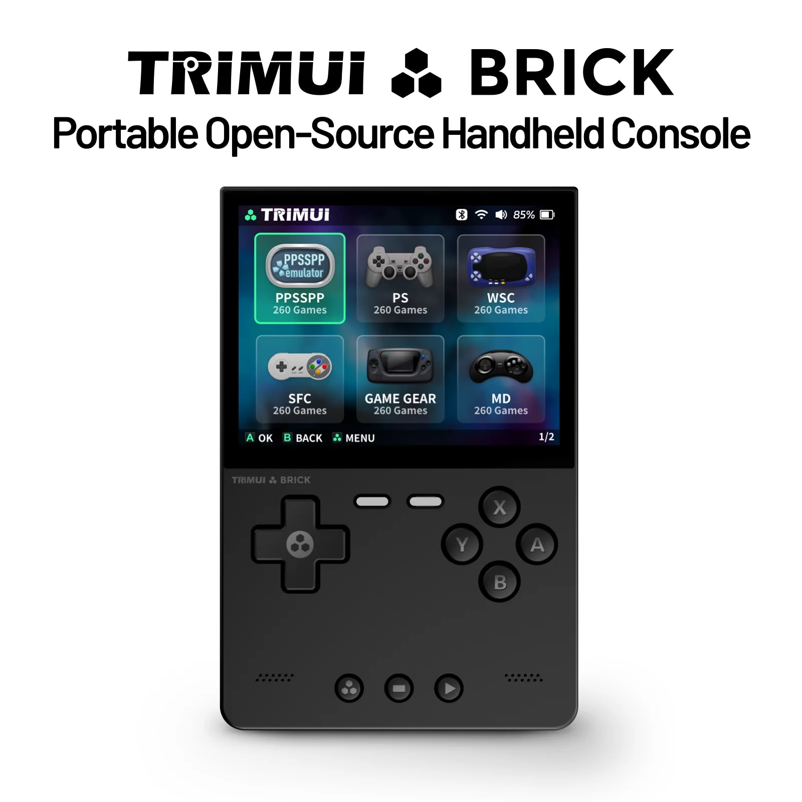 TRIMUI BRICK Handheld Game Console 3.2'' IPS Screen Linux System Portable Game Console 400PPI IPS Screen 3000mAh Game Player