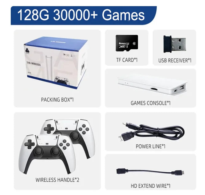 M15 Plus Game Stick 4K Mini Video Game Console 30000+ Games TV Handheld Game Console Dual Gamepads HD Output Retro Games