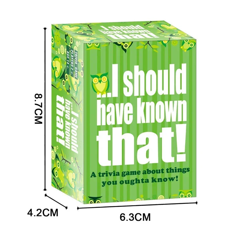 2025 Card Game I should have known that! - Perfect for Family Game Night - Over 400 Trivia Questions