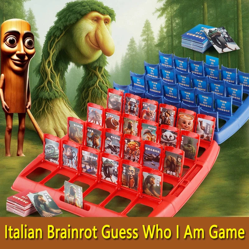 Italian Brainrot Guess Who I Am Game Tungtungtung Sahur Tralarero Tralala AI Abstract Puzzle Board Game Parent-child Interactive