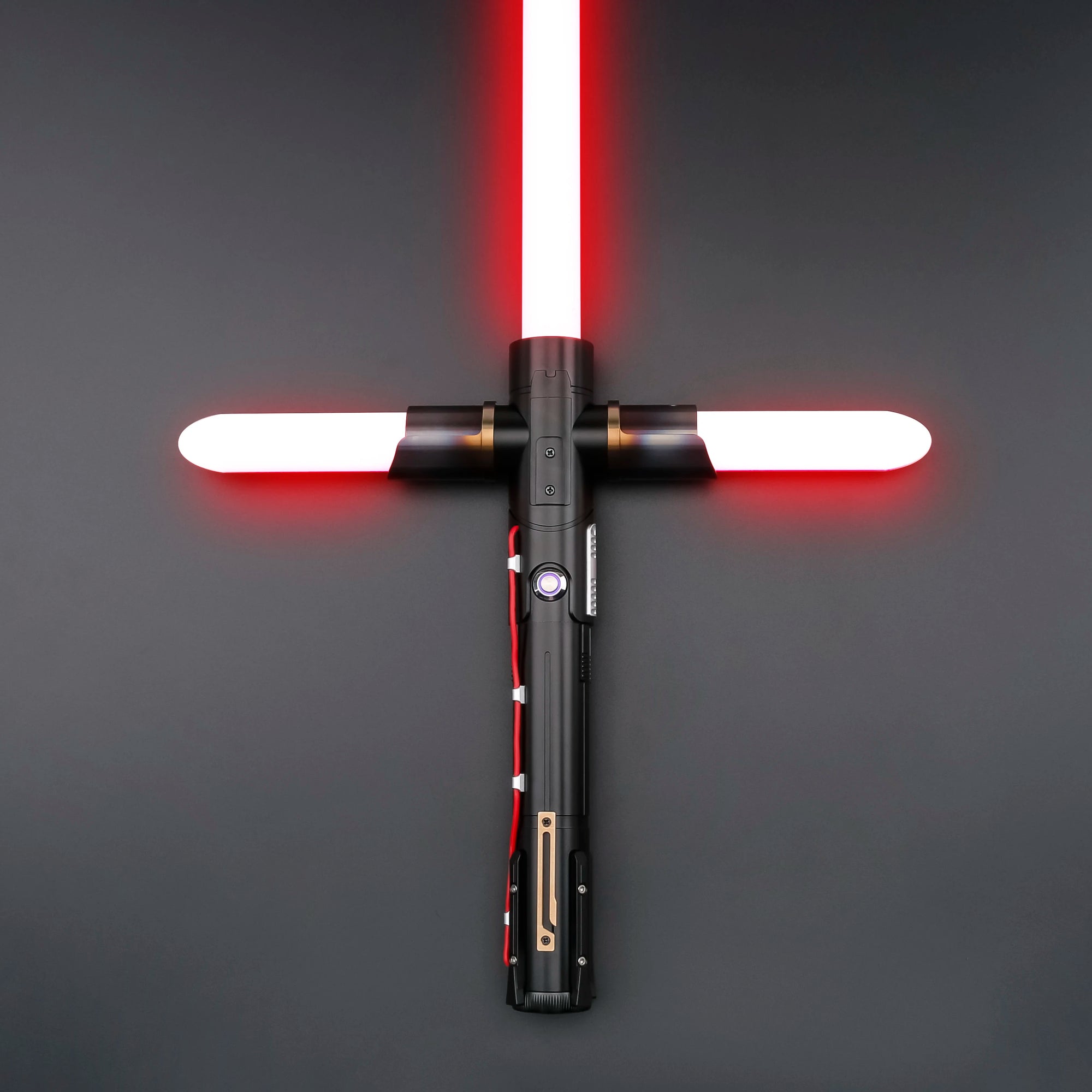 TXQSABER Kylo Ren SE Crossguard NeoPixel Lightsaber with 2 Side Blades Metal Hilt Heavy dueling Collection Laser Sword Jedi Toys