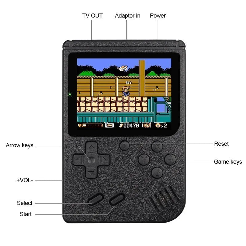3.0 Inch Retro Portable Mini Handheld Game Player 8 Bit Video Game Console Built-in 500 Games Gameboy For Kid Gift