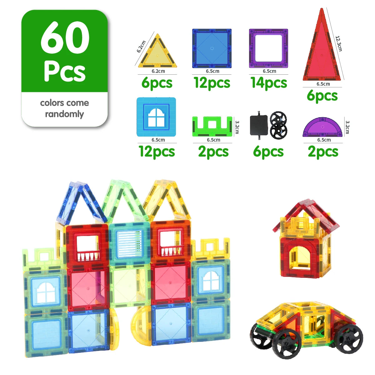 Magplayer Magnetic Building Blocks Construction Set Game Magnet Tiles Children Montessori Educational Toys For Kid Boy Girl Gift