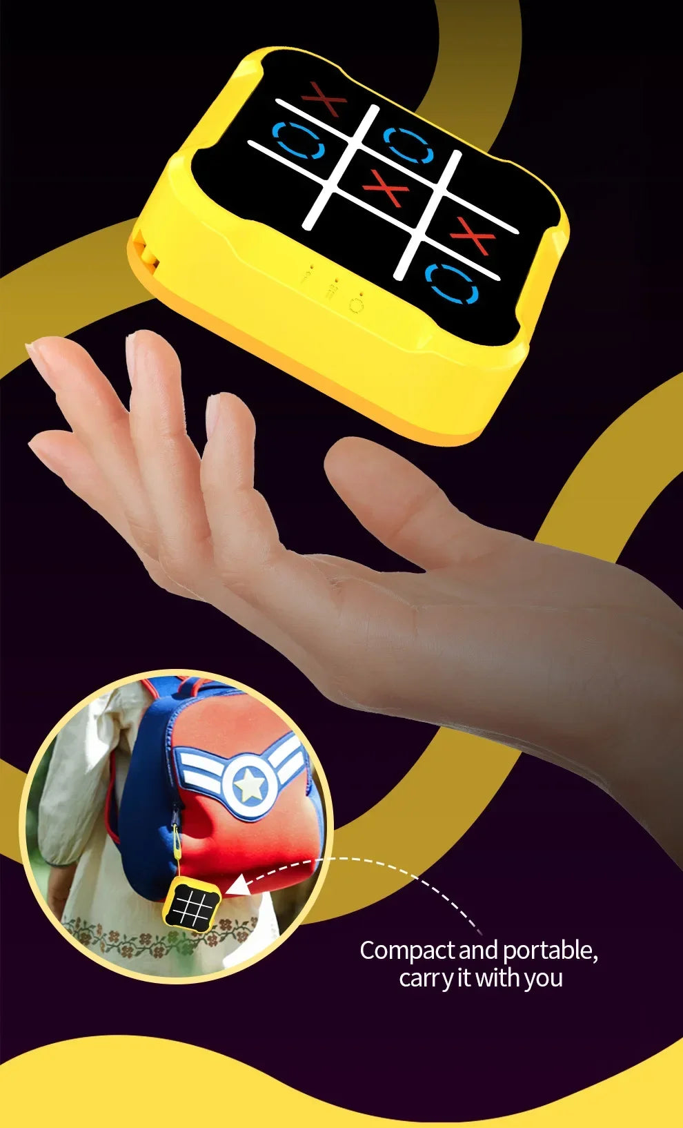 3 in 1 Tic Tac Toe Board Game Children Electronic Toy Gifts Crosses Game Memory Training Portable Travel Games for Kids Adult