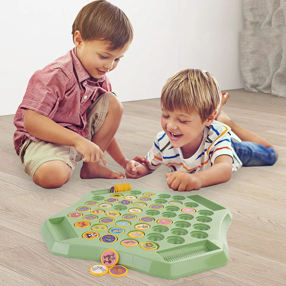 Animal/Fruit Flip Chess 54 Cards Memory Chess Game Cartoon Logical Thinking Cognitive Animal Learning Chess For 2-4 Player