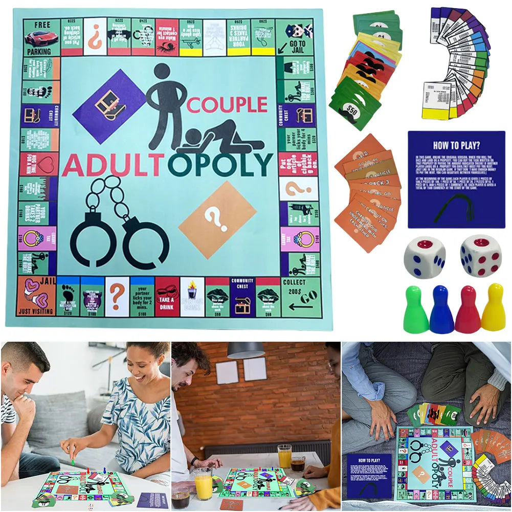 Adultopoly Board Game Couple Board Game Relationship Card Game Portable Couple Game Birthday Date Night Gifts for Husband Wife
