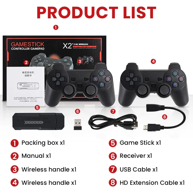 X2 Plus GD10 256G 58000 Game 4K Game player 3D HD Retro Video Game Console Wireless Controller TV 50 Emulator For Kids Gifts